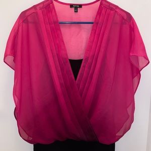 Pink and black blouse